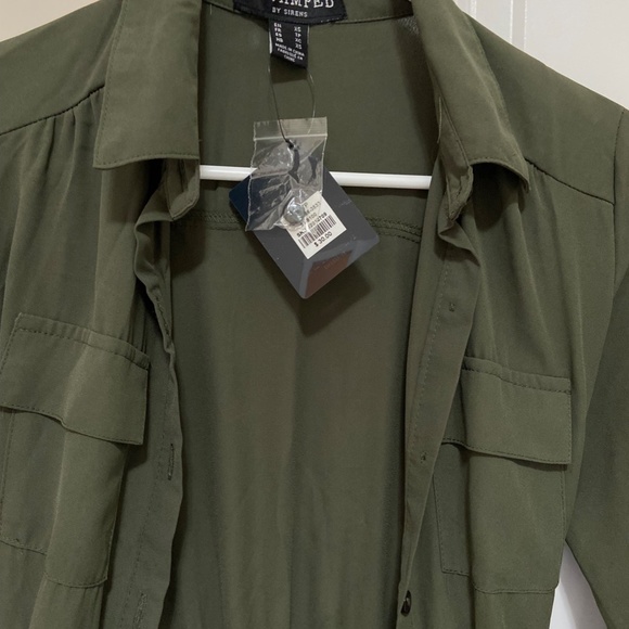 XS Forrest Green Button Down Dress Shirt (Revamped) - Picture 2 of 4
